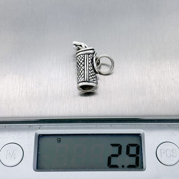 Vintage Sterling Silver 925 3D Golf Club Bag Charm Pendant - Picture 8 of 8
